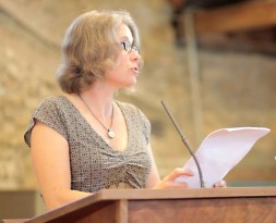 Susan at the Music issue launch, for which she interview Marie Howe. (Photo: E. Q. Tennant)