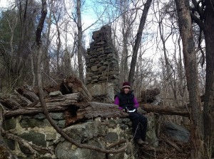 The author at an old home site in Shenandoah National Park.