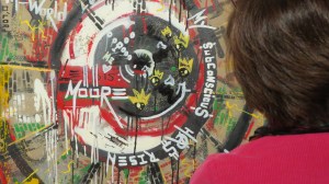 Close-up detail of one of Mateo Blu's pieces.