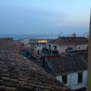 Sunset in Salerno. Photo credit: Deborah Kevin, June 2015.