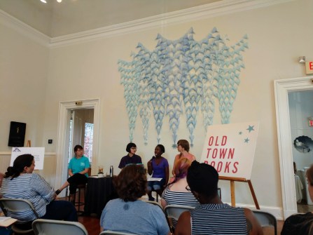 Panelists Hannah Bae, Jennifer Baker, and Caits Meissner at the Emerging Writers Festival